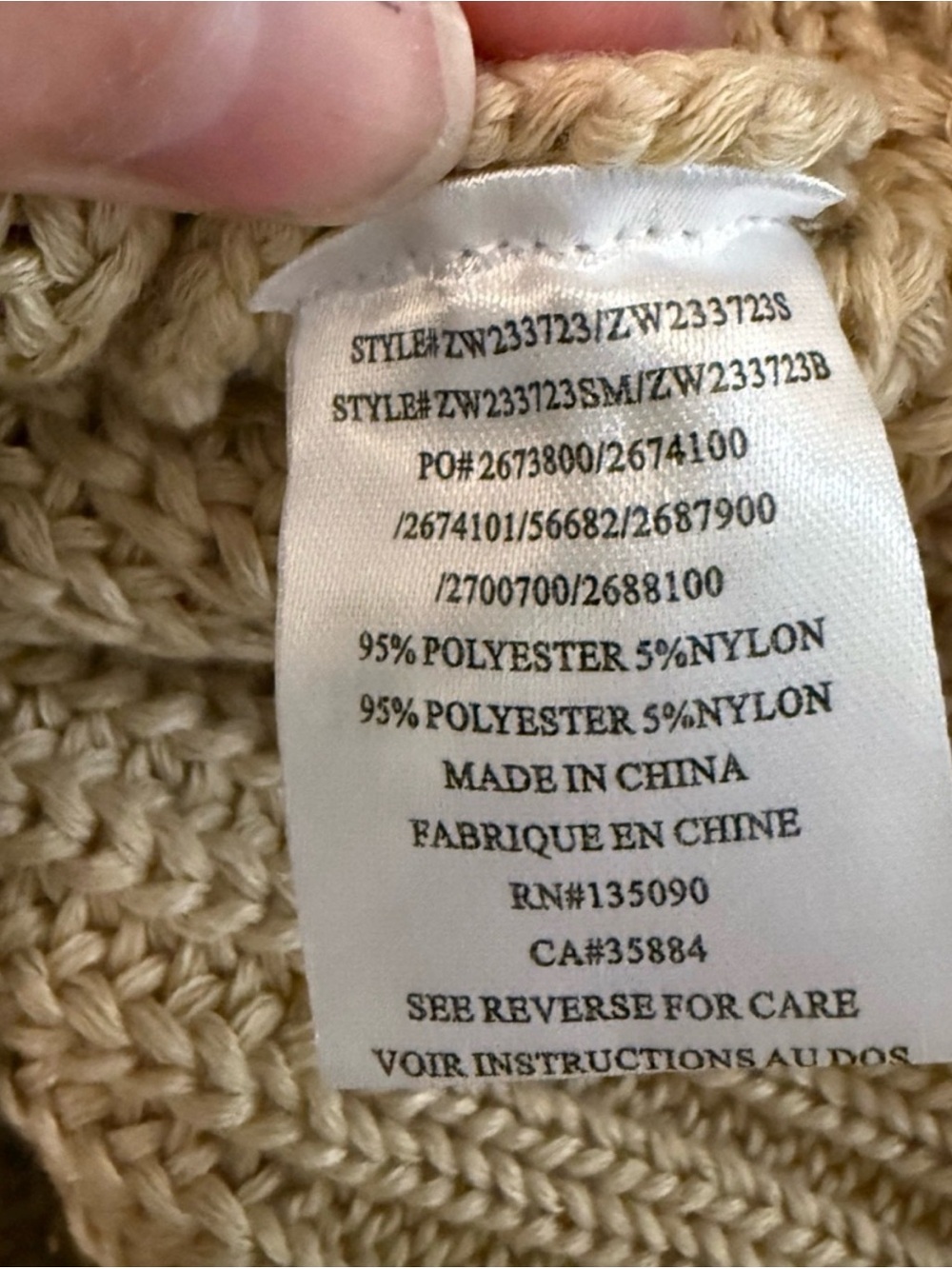 Z SUPPLY Prim Cropped Knit Sweater Tan Light Brown Short Sleeve Large Excellent - Picture 5 of 6